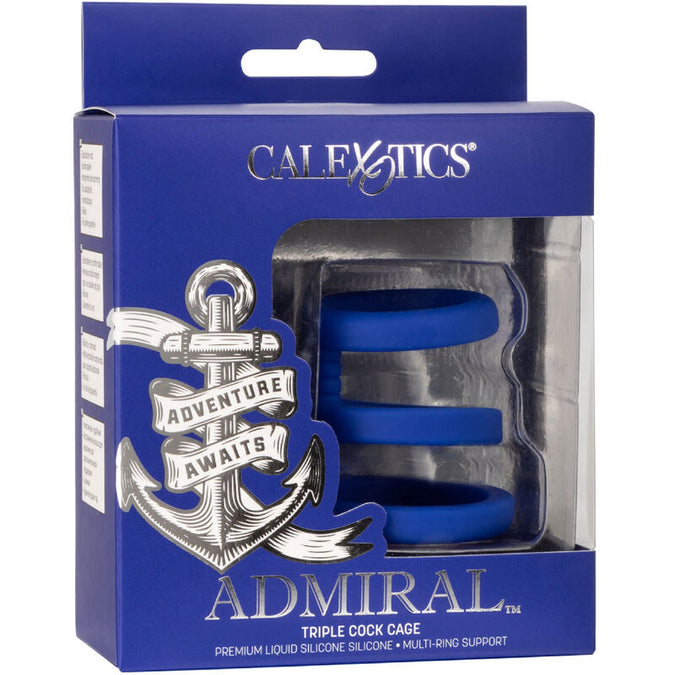 Calexotics – Admiral Drievoudige Penis Kooi Blauw