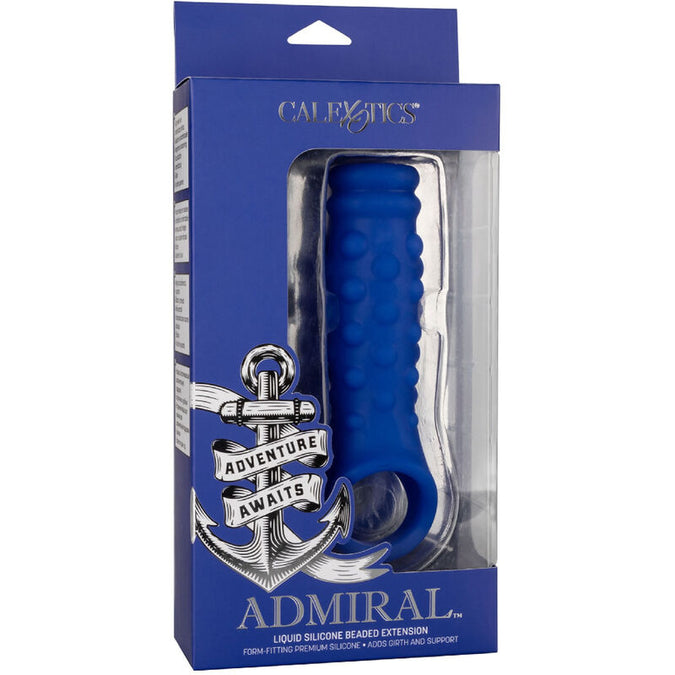 Calexotics – Admiral Beaded Penis Cover Liquid Silicone Blue