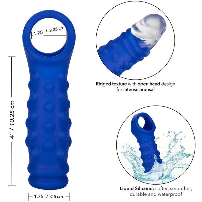 Calexotics – Admiral Beaded Penis Cover Liquid Silicone Blue