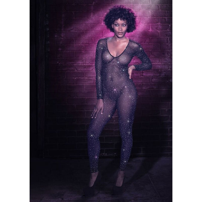 CALEXOTICS - RADIANCE KRUISLOZE BODYSUIT MET STRASS-STEENTJES