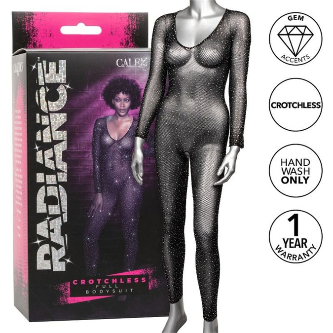CALEXOTICS - RADIANCE KRUISLOZE BODYSUIT MET STRASS-STEENTJES