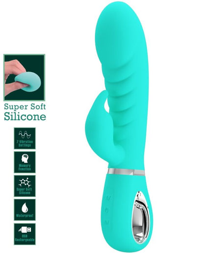 PRETTY LOVE - PRESCOTT MULTIFUNCTION G-SPOT VIBRATOR AQUA GREEN PRETTY LOVE - PRESCOTT MULTIFUNCTION G-SPOT VIBRATOR AQUA GREEN