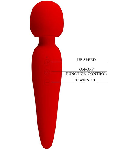 PRETTY LOVE - MEREDITH MASSAGER 12 VIBRATIEMODI ROOD PRETTY LOVE - MEREDITH MASSAGER 12 VIBRATIEMODI ROOD