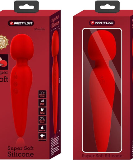PRETTY LOVE - MEREDITH MASSAGER 12 VIBRATIEMODI ROOD PRETTY LOVE - MEREDITH MASSAGER 12 VIBRATIEMODI ROOD