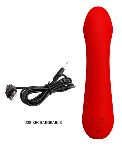 PRETTY LOVE - CETUS RECHARGEABLE VIBRATOR RED PRETTY LOVE - CETUS RECHARGEABLE VIBRATOR RED