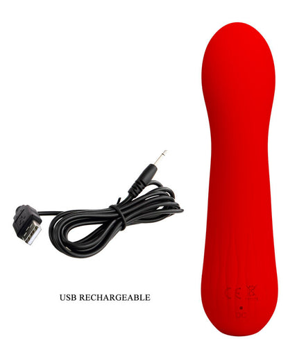 PRETTY LOVE - FAUN RECHARGEABLE VIBRATOR RED PRETTY LOVE - FAUN RECHARGEABLE VIBRATOR RED