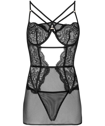 LIVCO CORSETTI FASHION - BARIRIN LC 90633 SHIRT + PANTY BLACK L/XL LIVCO CORSETTI FASHION - BARIRIN LC 90633 SHIRT + PANTY BLACK L/XL