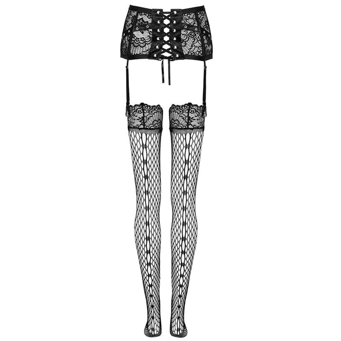 LIVCO CORSETTI FASHION - JARRETELGORDEL + KOUSEN ZWART L/XL