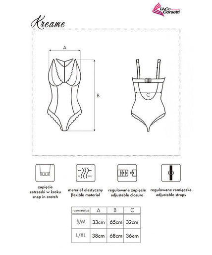 LIVCO CORSETTI FASHION - KREAME LC 90546 BODY ZWART LIVCO CORSETTI FASHION - KREAME LC 90546 BODY ZWART