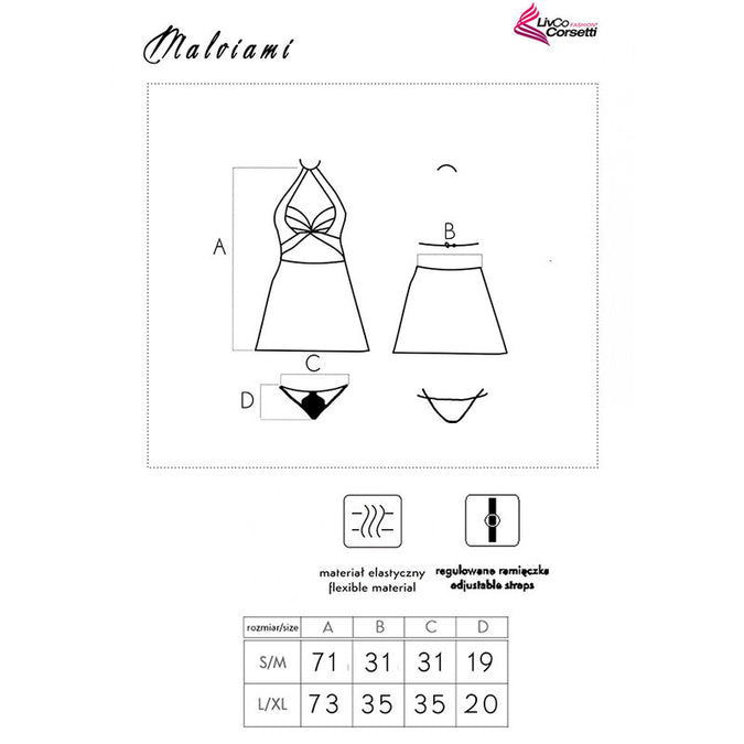Livco Corsetti Fashion – Malviami Lc 90625 Shirt + Panty Black L/xl