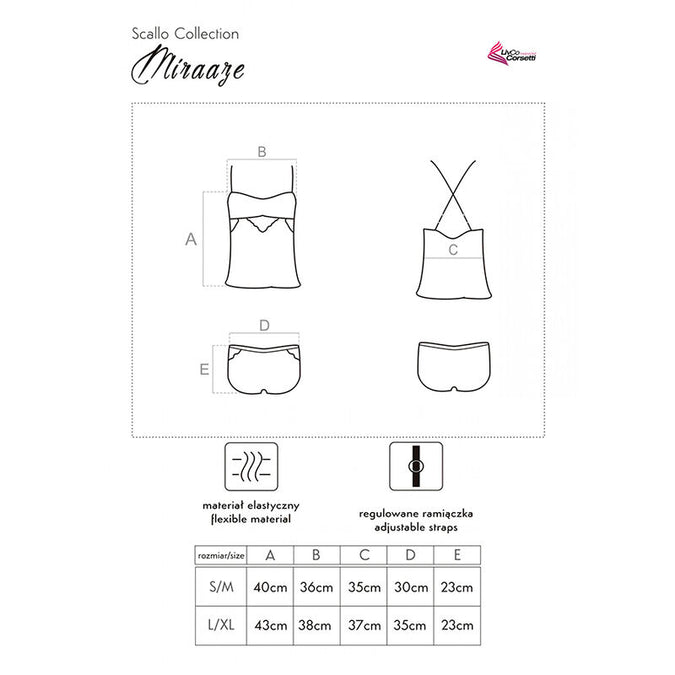 LIVCO CORSETTI FASHION - MIRAAZE LC 90567 SHIRT + SHORTS ZWART L/XL