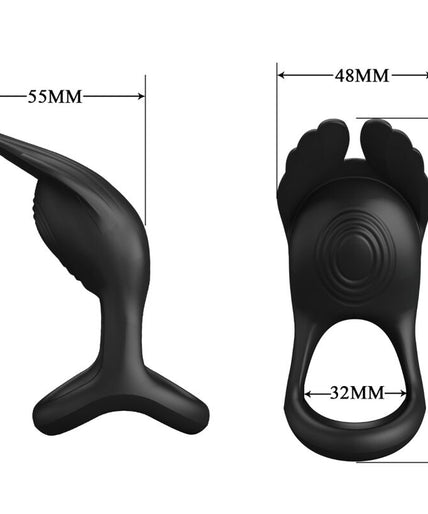 PRETTY LOVE - SILAS VIBRANT PENIS RING 7 VIBRATIONS BLACK SILICONE PRETTY LOVE - SILAS VIBRANT PENIS RING 7 VIBRATIONS BLACK SILICONE