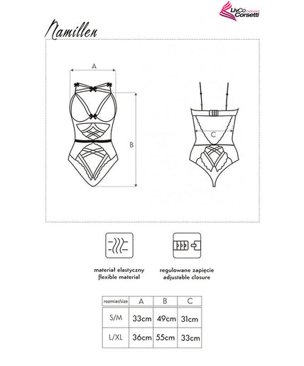 LIVCO CORSETTI FASHION - NAMILLEN LC 90528 BODY ZWART LIVCO CORSETTI FASHION - NAMILLEN LC 90528 BODY ZWART