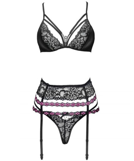 LIVCO CORSETTI FASHION - SNEHANA LC 90443 BH + JARRETELGORDEL + SLIP ZWART L/XL LIVCO CORSETTI FASHION - SNEHANA LC 90443 BH + JARRETELGORDEL + SLIP ZWART L/XL
