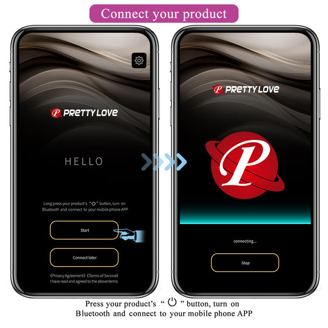 Pretty Love – Hector Electroshock Vibrator met App-besturing Paars