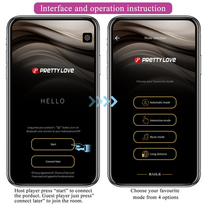 Pretty Love – Hector Electroshock Vibrator met App-besturing Paars