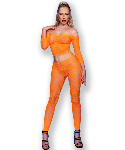 CHILIROSE - CR 4661 TOP & LEGGING ORANJE S/M CHILIROSE - CR 4661 TOP & LEGGING ORANJE S/M