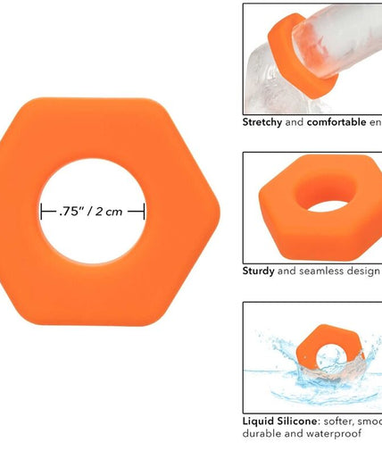 CALEXOTICS - ALPHA PROLONG SEXAGON RING ORANGE CALEXOTICS - ALPHA PROLONG SEXAGON RING ORANGE