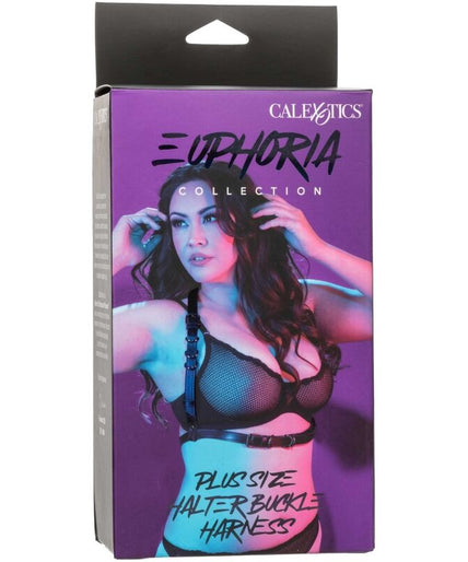 CALEXOTICS - EUPHORIA PLUS SIZE HALTER BUCKLE HARNESS BLACK CALEXOTICS - EUPHORIA PLUS SIZE HALTER BUCKLE HARNESS BLACK