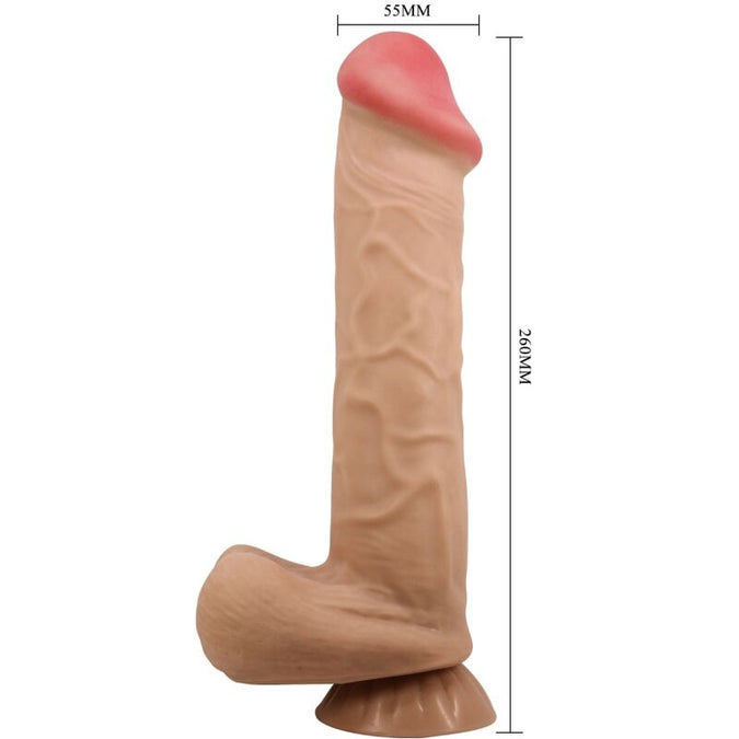 PRETTY LOVE - SLIDING SKIN SERIES REALISTISCHE DILDO MET VERSCHUIVENDE HUID ZUIGNAP FLESH 26 CM