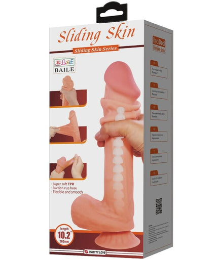 PRETTY LOVE - SLIDING SKIN SERIES REALISTIC DILDO WITH SLIDING SKIN SUCTION CUP BROWN 26 CM PRETTY LOVE - SLIDING SKIN SERIES REALISTIC DILDO WITH SLIDING SKIN SUCTION CUP BROWN 26 CM