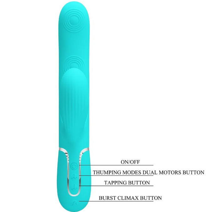Pretty Love – Perlita Multifunctionele 3-in-1 G-Spot Vibrator Aqua Groen