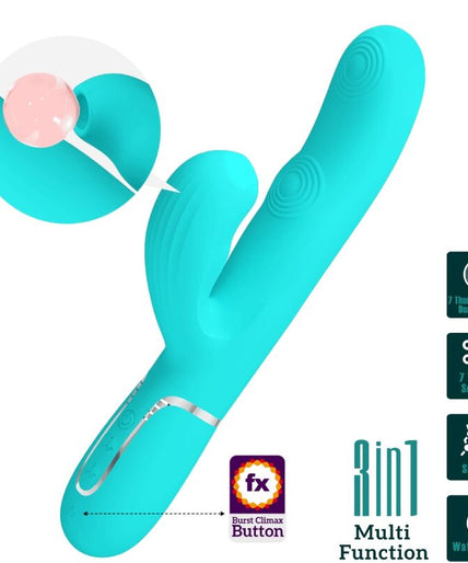 PRETTY LOVE - PERLITA MULTIFUNCTION 3 IN 1 G-SPOT VIBRATOR AQUA GREEN PRETTY LOVE - PERLITA MULTIFUNCTION 3 IN 1 G-SPOT VIBRATOR AQUA GREEN