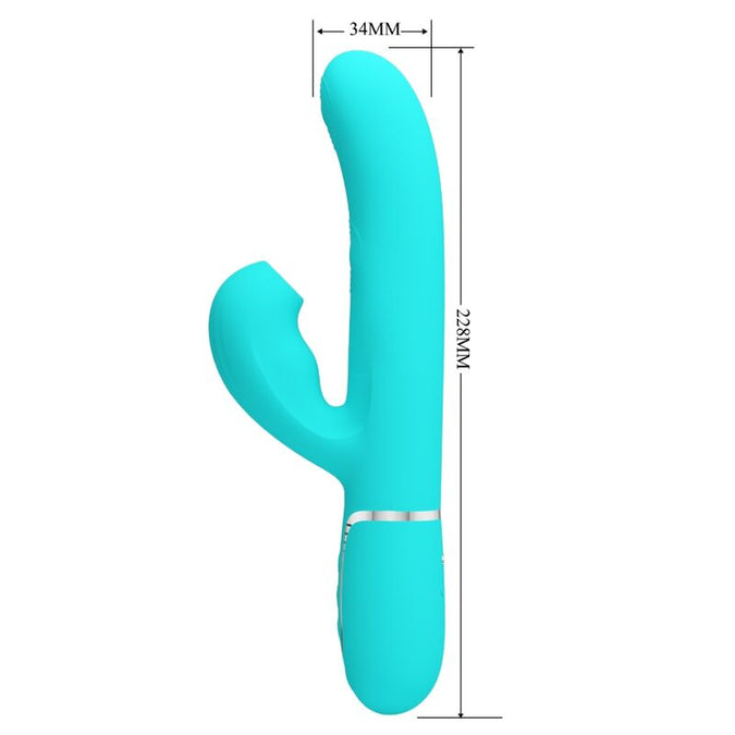 Pretty Love – Perlita Multifunctionele 3-in-1 G-Spot Vibrator Aqua Groen