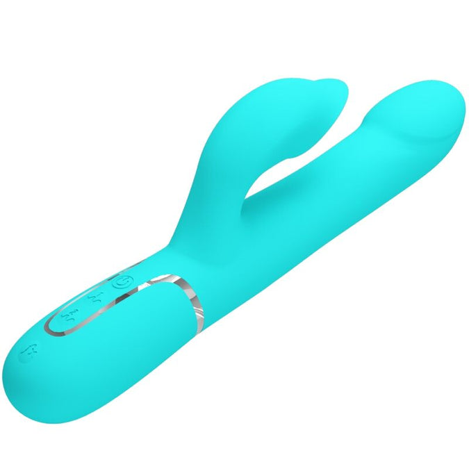 PRETTY LOVE - RABBIT VIBRATOR PEARLS AQUA GROEN