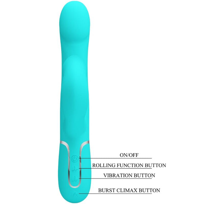PRETTY LOVE - RABBIT VIBRATOR PEARLS AQUA GROEN