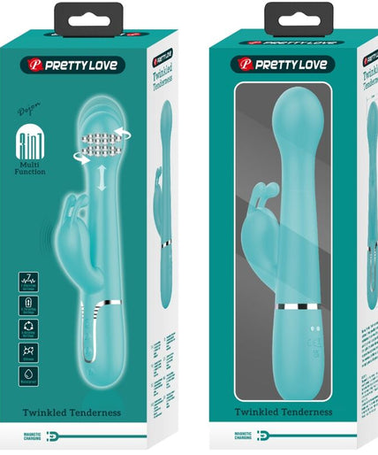 PRETTY LOVE - DEJON RABBIT VIBRATOR 3 IN 1 MULTIFUNCTION AQUA GREEN PRETTY LOVE - DEJON RABBIT VIBRATOR 3 IN 1 MULTIFUNCTION AQUA GREEN
