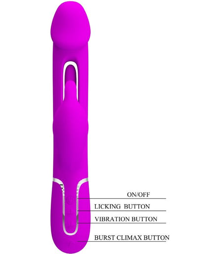 PRETTY LOVE - KAMPAS RABBIT 3 IN 1 MULTIFUNCTION VIBRATOR WITH TONGUE FUCHSIA PRETTY LOVE - KAMPAS RABBIT 3 IN 1 MULTIFUNCTION VIBRATOR WITH TONGUE FUCHSIA