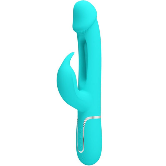 PRETTY LOVE - KAMPAS RABBIT 3-IN-1 MULTIFUNCTIONELE VIBRATOR MET TONG AQUAGROEN