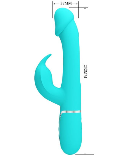 PRETTY LOVE - KAMPAS RABBIT 3 IN 1 MULTIFUNCTION VIBRATOR WITH TONGUE AQUA GREEN PRETTY LOVE - KAMPAS RABBIT 3 IN 1 MULTIFUNCTION VIBRATOR WITH TONGUE AQUA GREEN