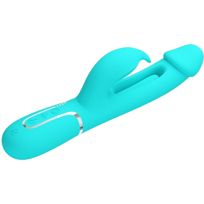 PRETTY LOVE - KAMPAS RABBIT 3-IN-1 MULTIFUNCTIONELE VIBRATOR MET TONG AQUAGROEN