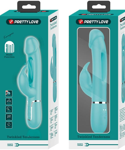PRETTY LOVE - KAMPAS RABBIT 3 IN 1 MULTIFUNCTION VIBRATOR WITH TONGUE AQUA GREEN PRETTY LOVE - KAMPAS RABBIT 3 IN 1 MULTIFUNCTION VIBRATOR WITH TONGUE AQUA GREEN