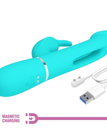 PRETTY LOVE - KAMPAS RABBIT 3 IN 1 MULTIFUNCTION VIBRATOR WITH TONGUE AQUA GREEN PRETTY LOVE - KAMPAS RABBIT 3 IN 1 MULTIFUNCTION VIBRATOR WITH TONGUE AQUA GREEN