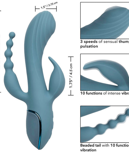 CALEXOTICS - VIBRATOR TRIPLE ECSTASY GREY CALEXOTICS - VIBRATOR TRIPLE ECSTASY GREY