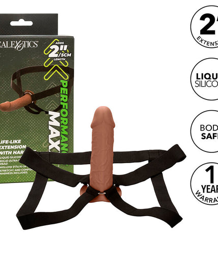 CALEXOTICS - PERFORMANCE MAXX LEVENSECHTE VERLENGING MET HARNAS BRUINE HUIDSKLEUR CALEXOTICS - PERFORMANCE MAXX LEVENSECHTE VERLENGING MET HARNAS BRUINE HUIDSKLEUR
