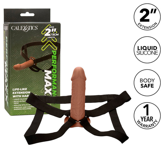 CALEXOTICS - PERFORMANCE MAXX LEVENSECHTE VERLENGING MET HARNAS BRUINE HUIDSKLEUR