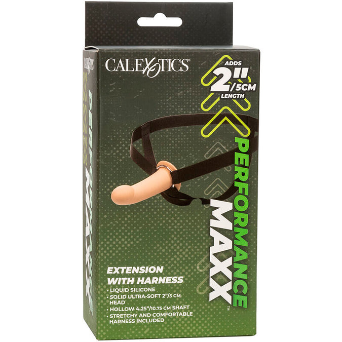 CALEXOTICS - PERFORMANCE MAXX EXTENSION MET HARNESS LICHTE HUIDSKLEUR