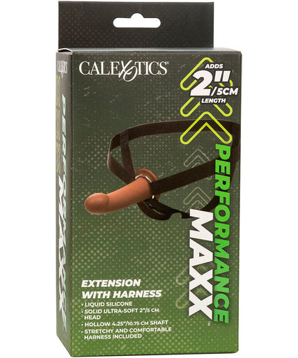CALEXOTICS - PERFORMANCE MAXX EXTENSION WITH HARNESS BROWN SKIN CALEXOTICS - PERFORMANCE MAXX EXTENSION WITH HARNESS BROWN SKIN