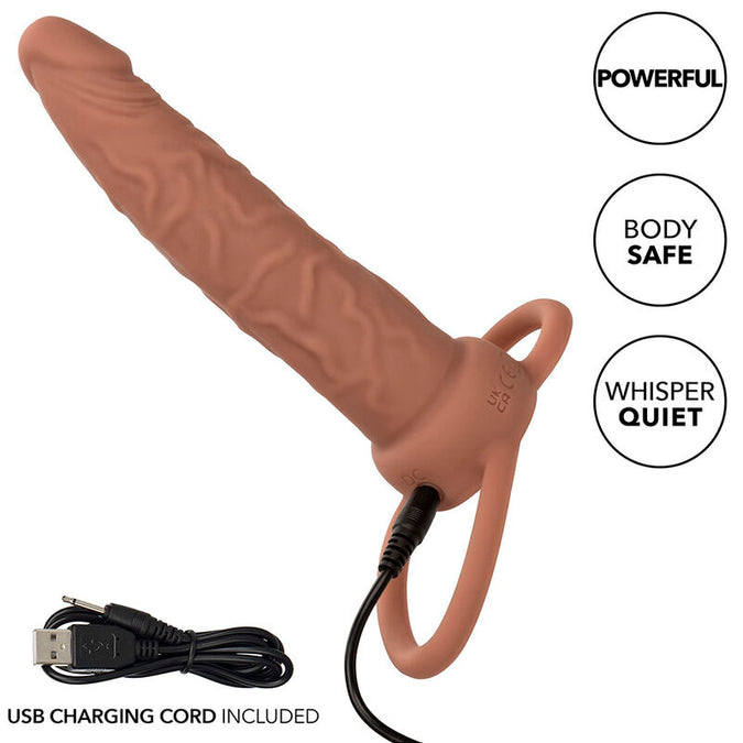 CALEXOTICS - PERFORMANCE MAXX OPLAADBARE DUBBELE PENETRATOR BRUINE HUID