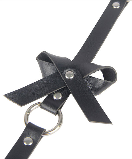 SUBBLIME - LEATHER CHAINLEG HARNESS BLACK ONE SIZE SUBBLIME - LEATHER CHAINLEG HARNESS BLACK ONE SIZE