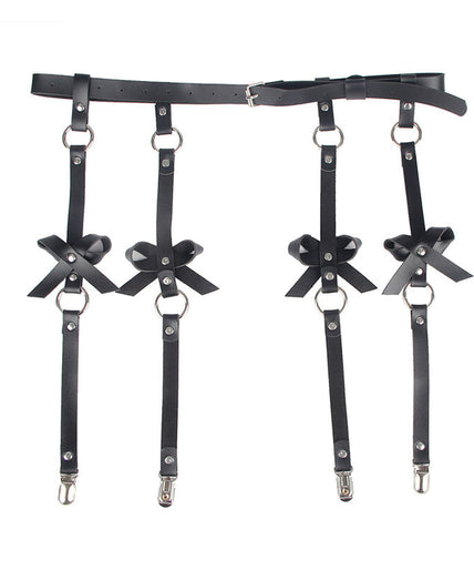SUBBLIME - LEATHER CHAINLEG HARNESS BLACK ONE SIZE SUBBLIME - LEATHER CHAINLEG HARNESS BLACK ONE SIZE
