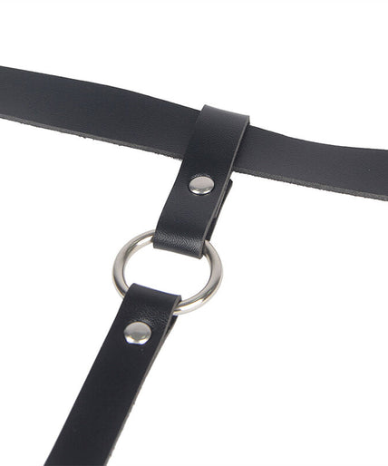 SUBBLIME - LEATHER CHAINLEG HARNESS BLACK ONE SIZE SUBBLIME - LEATHER CHAINLEG HARNESS BLACK ONE SIZE