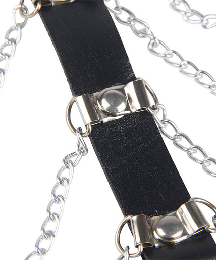 SUBBLIME - CHEST HARNESS LEATHER CHAINS BLACK ONE SIZE SUBBLIME - CHEST HARNESS LEATHER CHAINS BLACK ONE SIZE