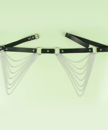 SUBBLIME - LEATHER CHAINBELT BLACK ONE SIZE SUBBLIME - LEATHER CHAINBELT BLACK ONE SIZE