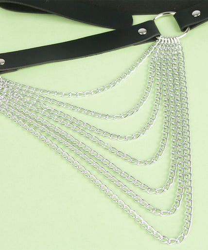 SUBBLIME - LEATHER CHAINBELT BLACK ONE SIZE SUBBLIME - LEATHER CHAINBELT BLACK ONE SIZE