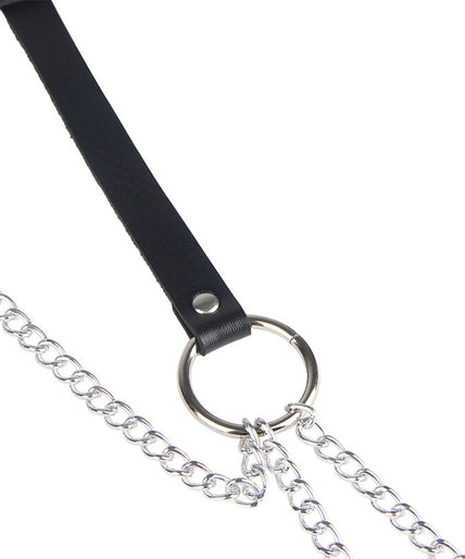 SUBBLIME - LEATHER RING CHAINBELT BLACK ONE SIZE SUBBLIME - LEATHER RING CHAINBELT BLACK ONE SIZE